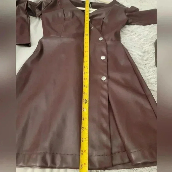 Faux leather mini dress - Picture 9 of 10
